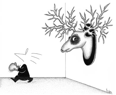 Omino cartoon by Mitra Divshali, published in L'Unità